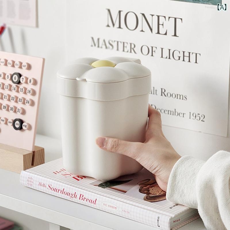 かわいいゴミ箱 韓国 オフィス デスクに ぴったりの キュートな ミニ サイズ 卵型 ゴミ 箱 3 色 展開