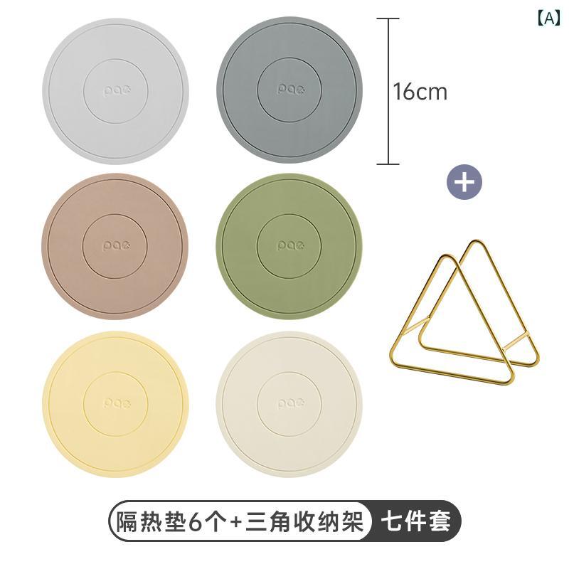 シリコンテーブルマット ドイツ製 シリコン 断熱 プレースマット ポット マット カップ＆ ボウル 皿 キャセロール やけど 防止 テーブル 高温 耐性(3)