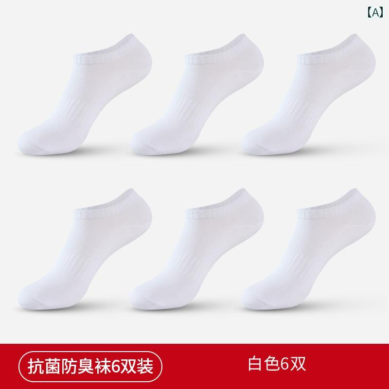 レディースソックス 女性用 抗菌 防臭 ソックス 春夏 用 吸汗 スポーツ ホワイト ボート 浅口 ショート チューブ 無地 コットンソックス