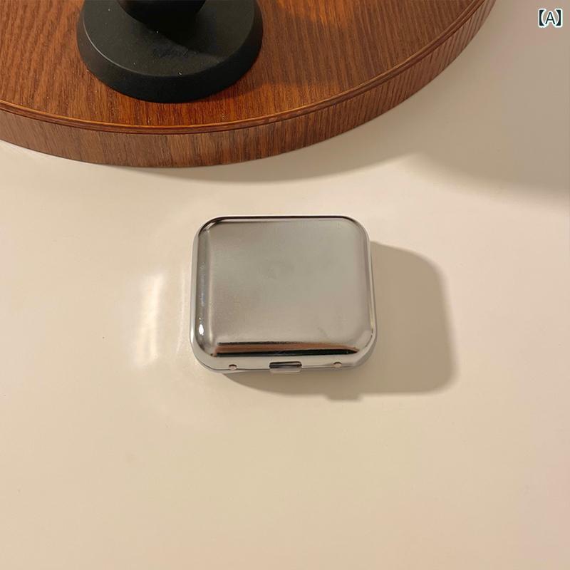 ミニ灰皿 ミニ ポケット 灰皿 車内の 女性用 ポータブル ステンレス 蓋と 防風 喫煙 アクセサリー 付き