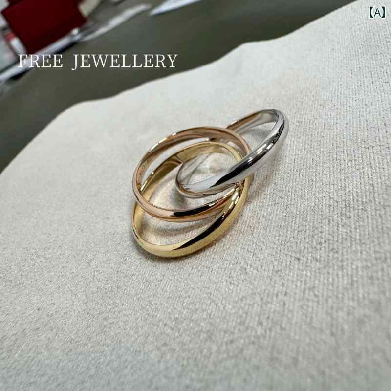 女性用 リング スター リング シルバー 925の 3 色 トリニティ K ゴールドメッキ ローズゴールド 男女兼用