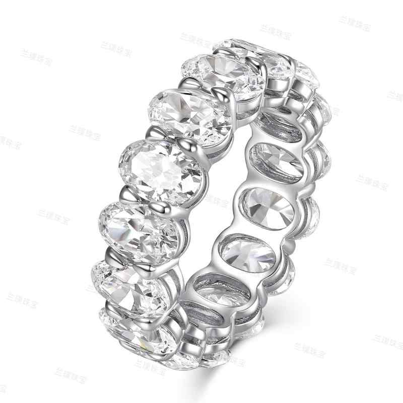 女性用 リング 50 ポイントの 卵型 オーバルライン ストーンリング 925 シルバーゴールド メッキ ジュエリー D カラー メイン ストーン リアル ラインストーン カット ハイカー ボン