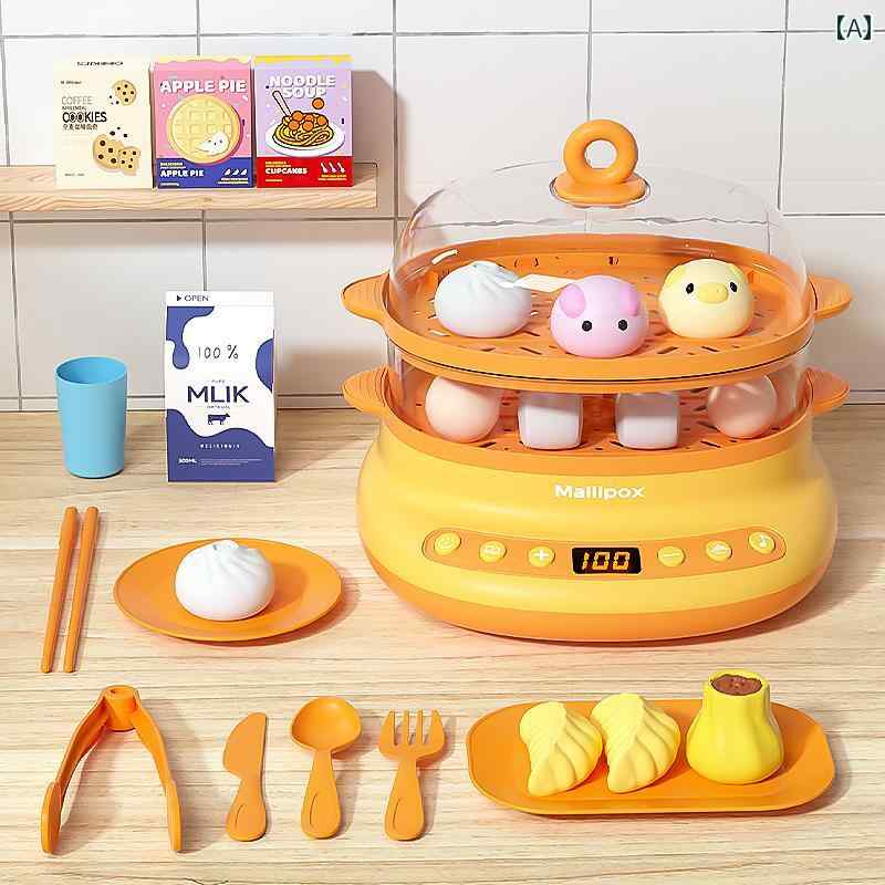 子供用 キッチン おもちゃ Mai Le Bao 子供用 おもちゃ 電気 蒸し 器 鍋 キッチン 調理 シミュレーション 用品 女の子 プレイハウス 3 ～ 5歳 赤ちゃん