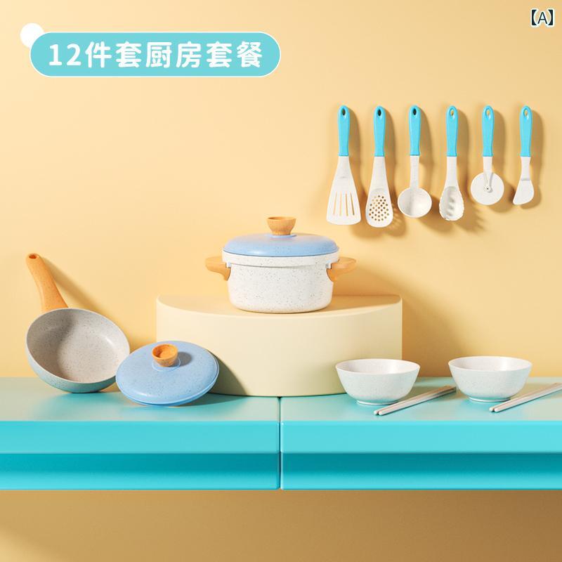 子供用 キッチン おもちゃ 子供用 プレイハウス キッチン ストロー おもちゃ セット シミュレーション 食器 男の子と 女の子 ベビー ミニ 調理 器具 フル