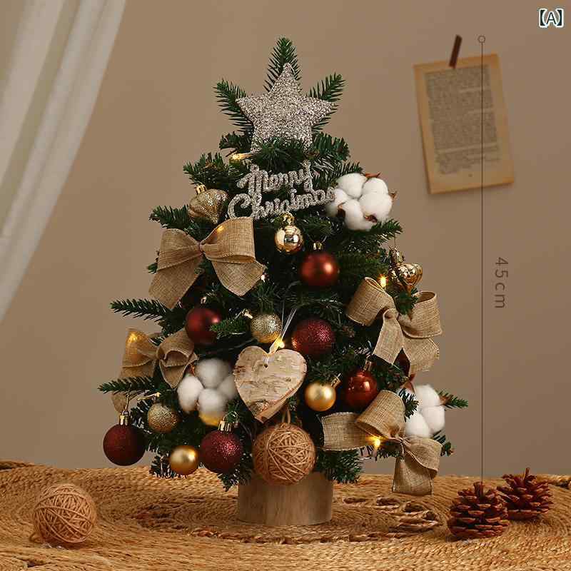 クリスマスツリー クリスマスデコレーション デスク トップ 小型 シミュレーション ミニ クリスマス ツ..