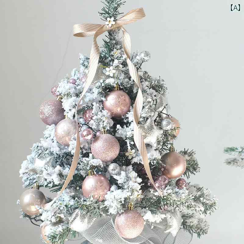 クリスマスツリー 50 CM 韓国製 デスク トップ ピンク ブルー スノーフレーク 小型 クリスマス ツリー ..