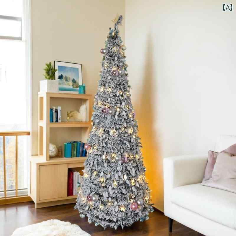 クリスマスツリー 星空 ライト 付きの 光る 折りたたみ 式 クリスマス ツリー 引き込み ギフト