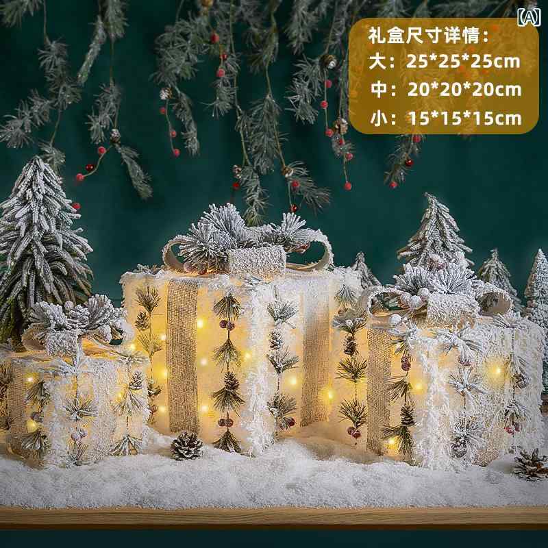 クリスマスツリー クリスマス ギフト ボックスの 装飾 明るい 雰囲気の レイアウト 小さい ボックス LE..