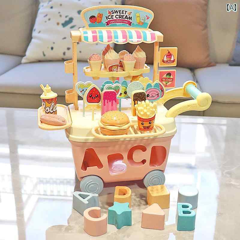 子供用 キッチン おもちゃ 子供用 プレイハウス アイスクリーム トラック おもちゃ キッチン セット 3 ～ 6歳 女の子 誕生日 プレゼント