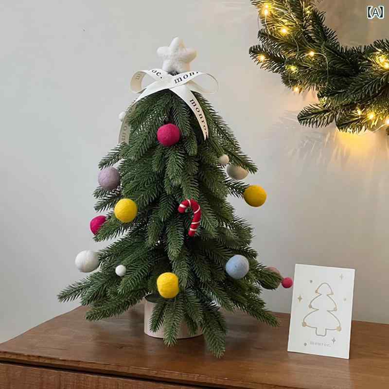 クリスマスツリー ミニ ノーブル パイン クリスマス ツリー デスク トップ オーナメント クリスマスデ..