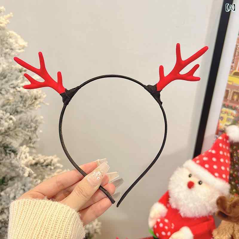 クリスマスの飾り 年 クリスマス レッド ディア アントラー ヘッド バンド レディース ヘア ピン ドレス フォレスト エルク ジュエリー 大人用 アクセサリ...