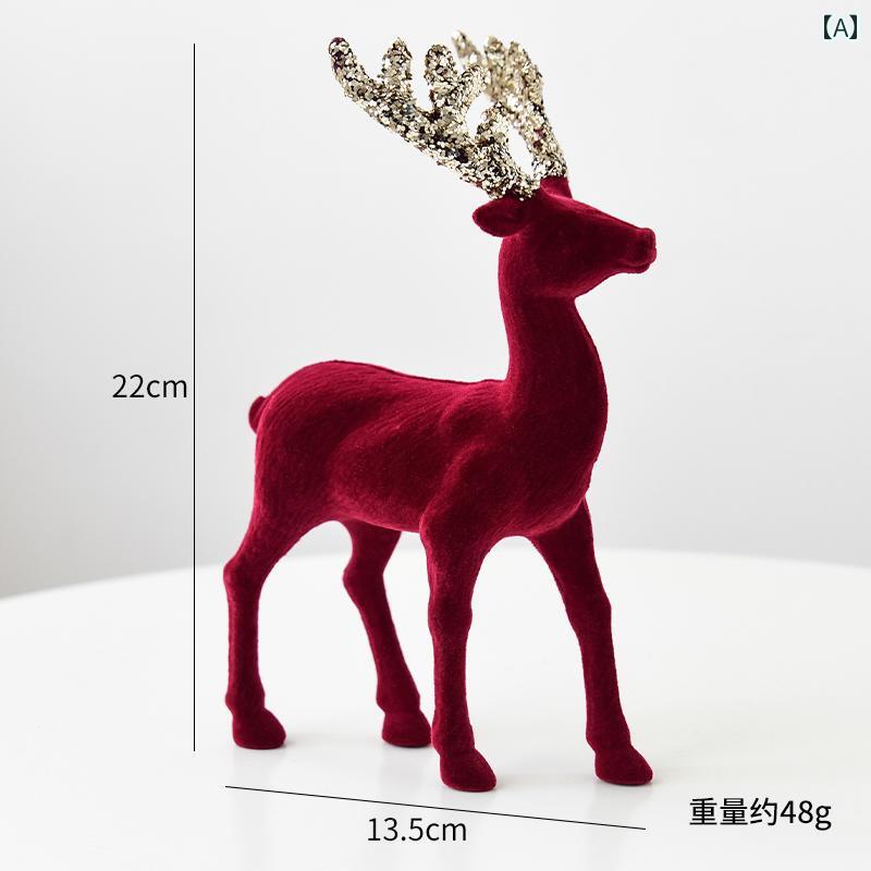 樂天商城 - クリスマスの飾り Noqi クリスマス エルク オーナメント ツリー デコレーション グリッター ワイン レッド フロッキング 鹿 ペンダント 写真