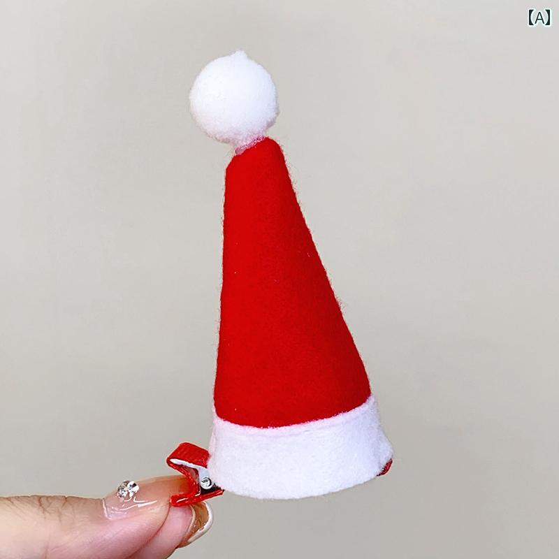 クリスマスの飾り クリスマス 帽子 ヘア ピン デコレーション 子供用 大人用 ピン新 レッド ホリデー ..