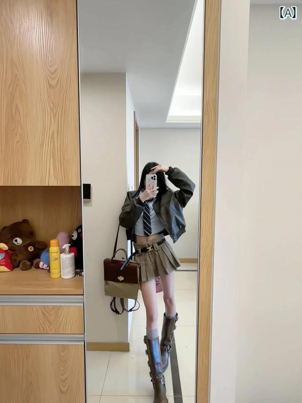 チェック柄 ミニスカート カレッジ チェック 柄 ミニ スカート 女性 ホット ガール ハイウエスト aライン JK プリーツスカート 秋