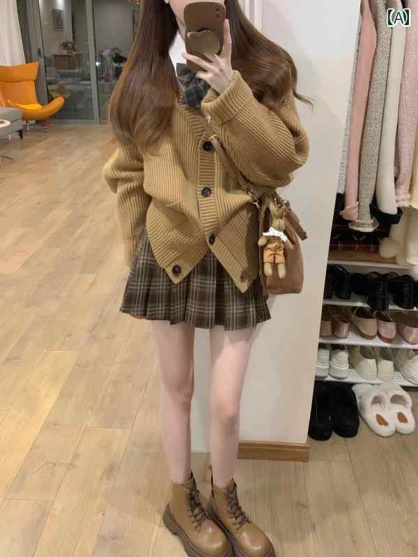 チェック柄 ミニスカート アメリカン レトロ プリーツスカート 秋冬 小さい サイズ チェック 柄 ハイウエスト aライン スカート ショート ウール