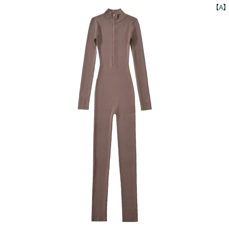 ジャンプスーツレディース Zilu Fashion Productsと アメリカ 高級 ホット ガール ハーフ ジップ スリ..