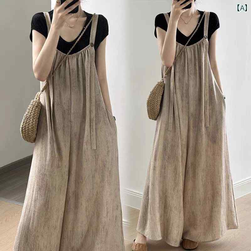 ジャンプスーツレディース オールド マネー 雑誌 ストレート ワイド レッグ 体型カバー ジャンプスーツ..