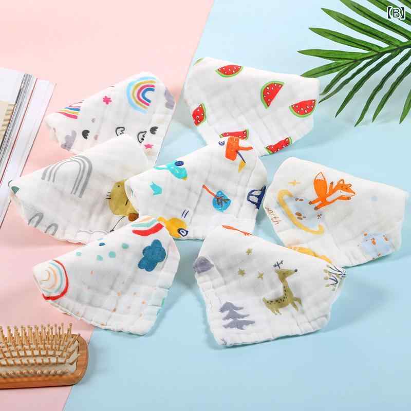 LAONsChoiceのベビータオル ベビービブ 綿 ガーゼ タオル ベビー 用品 子供用 ハンカチ 新生児用 ソフト 洗顔用 小さい 正方形｜アングル2