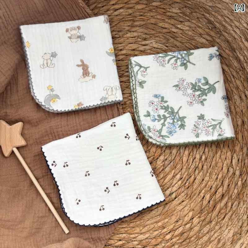 ベビータオル ベビー用 綿 小 四角 タオル 新生児用 洗顔 6 層 ガーゼ 幼児用 ハンカチ お 風呂用 フェイス ワイプ 唾液 拭き取り