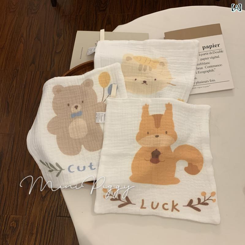 ベビータオル ベビー 小さい 正方形 タオル 6 層 綿 ガーゼ よだれかけ 新生児 ハンカチ 薄手 子供用 ..