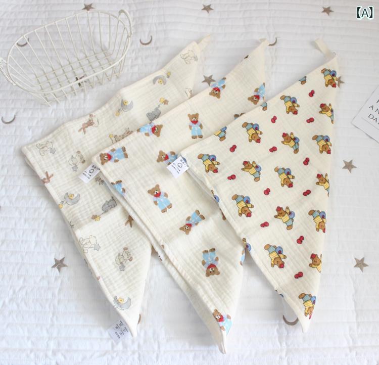 ベビータオル 3枚 組の 小さい タオル ベビー ガーゼの よだれかけ コットンの 正方形の 新生児用 フェ..