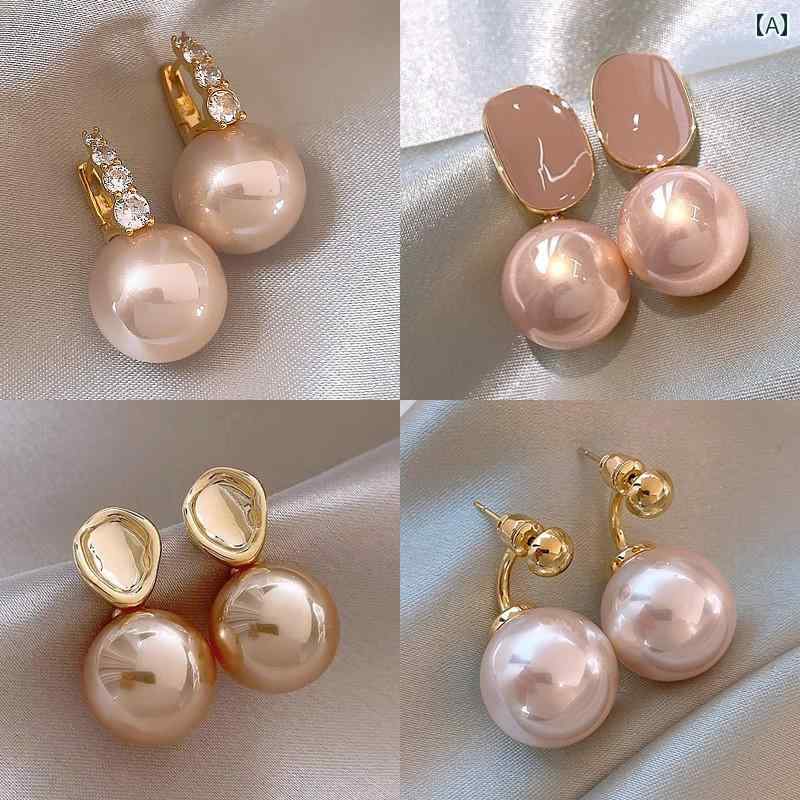 楽天LAONsChoiceピンクパールイヤリング フランスの 高級 ピンク パールイヤリング 女性用な イヤリング 2025年