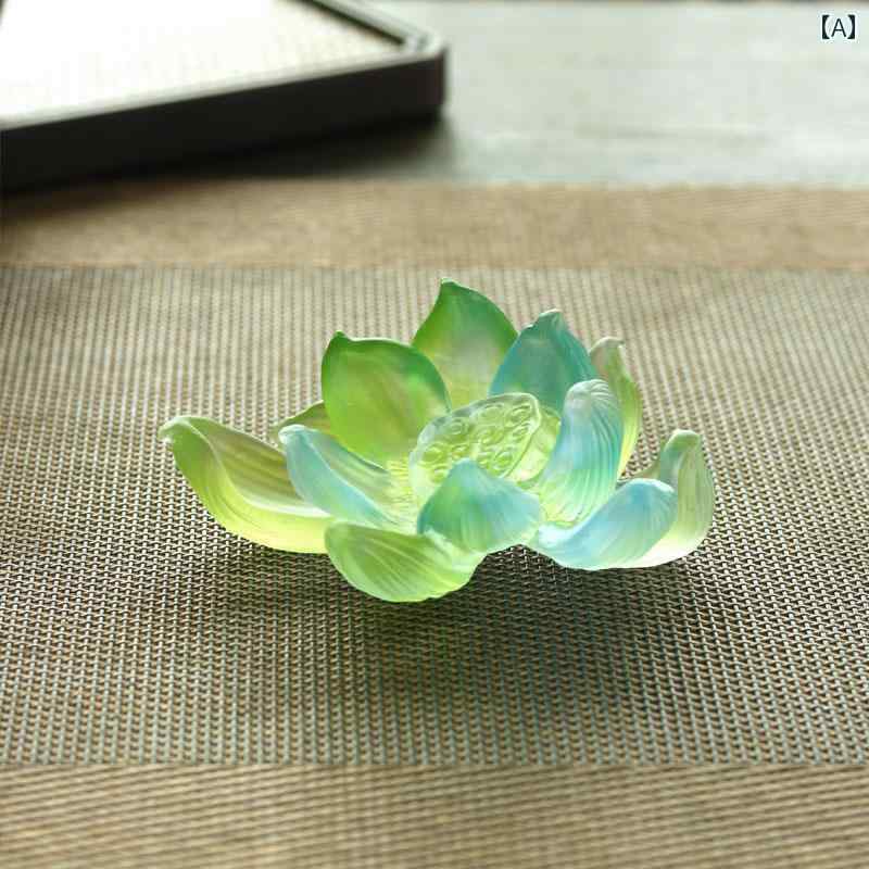 香立て ガラスの 蓮の 香 立て 香炉 入れ 家庭用 室内用 禅 風 チャイナ風 アンティーク な