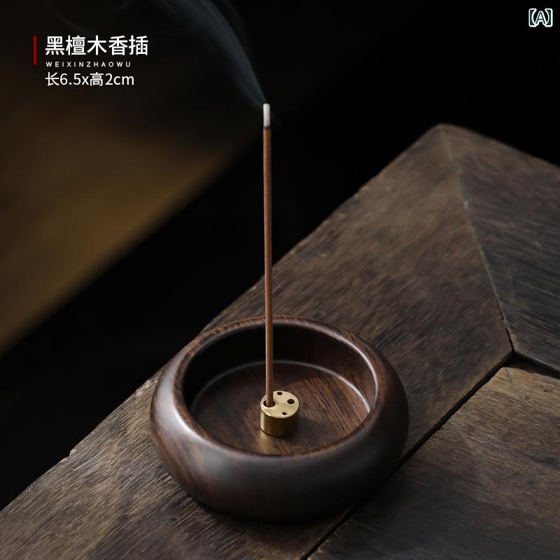 香立て 黒檀 多 孔 質 香炉 白檀 アロマセラピー バーナー 家庭用 室内 香 ローズウッド 無垢材 小型 ..