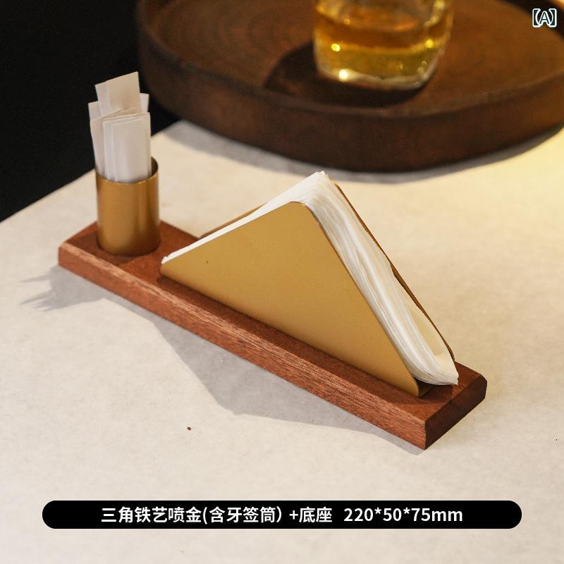 壁掛け トイレットペーパーホルダー 鉄製 紙 ナプキンホルダー 高級 レストラン 業務用 無垢材 つまようじと デンタルフロスの リール 2 in 1 ナプキン ボックス