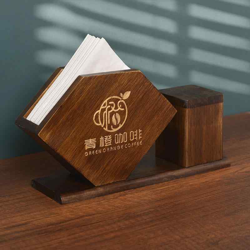 壁掛け トイレットペーパーホルダー レトロ ティッシュ ボックス 商業用 ナプキン 収納 ホテル レストラン カフェ 木製
