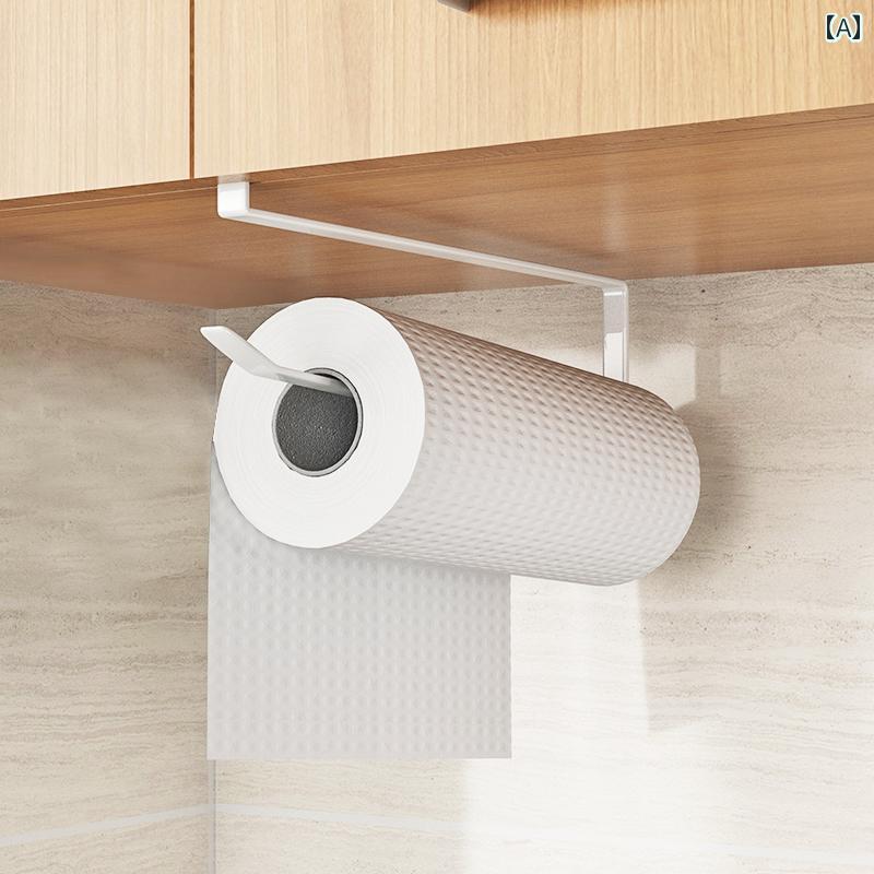 壁掛け トイレットペーパーホルダー キッチン ペーパー タオル ラック ハンガー ラップ 収納 特殊 クリ..