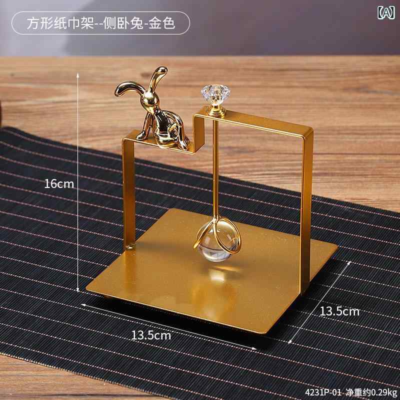 壁掛け トイレットペーパーホルダー 小さい ウサギの 装飾 ナプキンホルダー ペーパー タオルホルダー ナプキン プレス テーブル 鉄 紙 ハイエンド