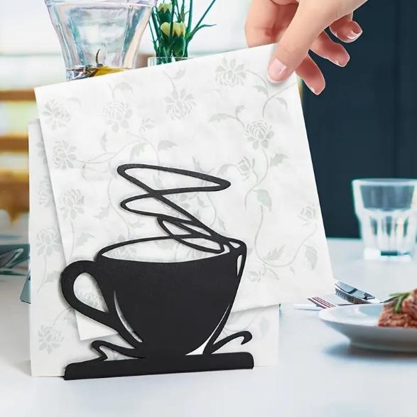 壁掛け トイレットペーパーホルダー 耐久性の ある 金属製 ナプキンホルダー コーヒー カップ ティッシュ クリップ カフェ / レストランの テーブル 装飾 ボックス