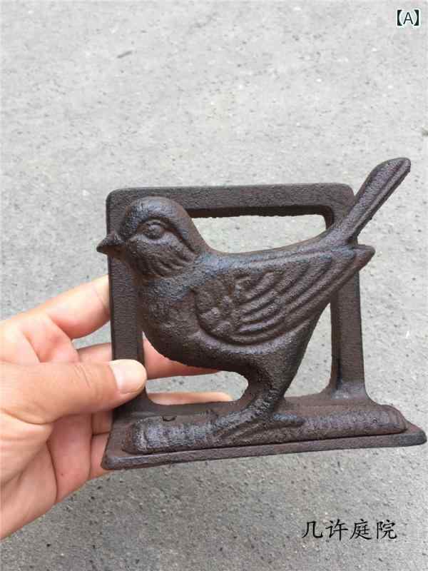 壁掛け トイレットペーパーホルダー 鋳 鉄製 ペーパー タオルホルダー ナプキン ラック 鳥 卓上 装飾 レストラン ホテル ホーム バー
