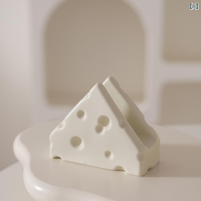 壁掛け トイレットペーパーホルダー LENYVASEN チーズ ナプキンホルダー レストラン / ホテル カウンター トップ 三角形 ナプキン クリップ シンプル スタンディング ウエスタン ラック