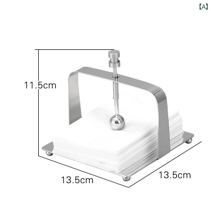壁掛け トイレットペーパーホルダー ステンレス スチール製の 正方形の ペーパー タオルホルダー ナプキン ベース ホテル レストランの ナプキンホルダー 卓上 ペーパーホルダー