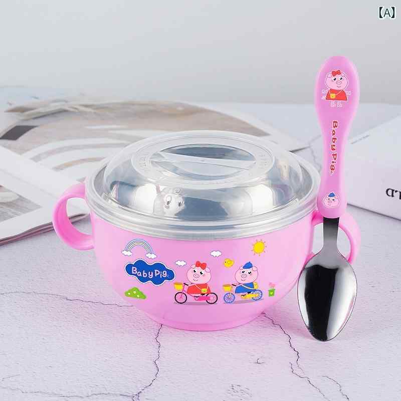 ベビーフードトレイ 子供用 ボウル 箸 スプーン セット ベビー 赤ちゃん用小 落下 防止 やけど 食器 蓋..