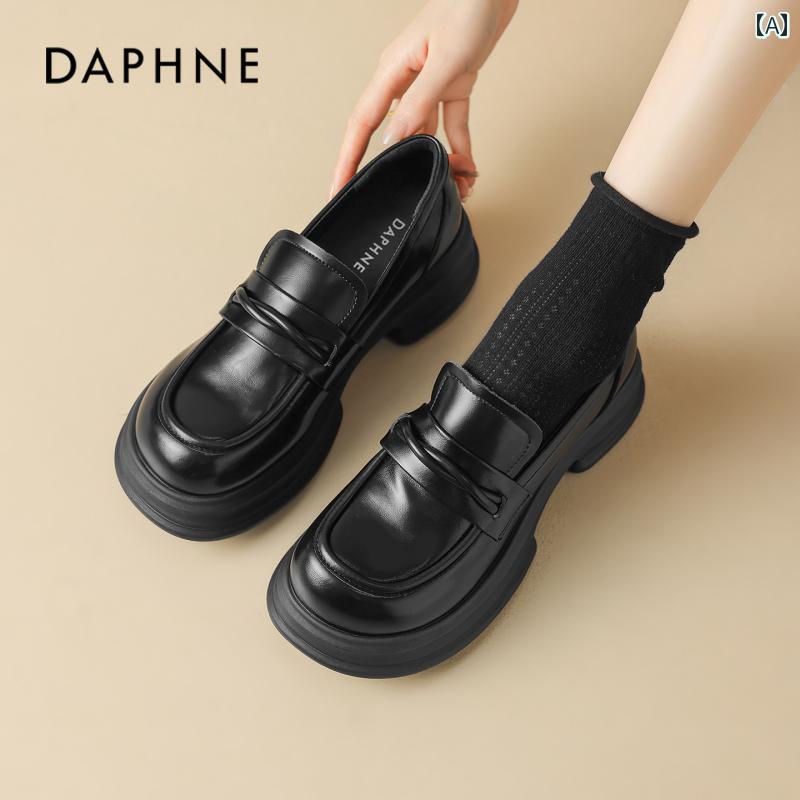 厚底ローファー レディース ダフネ 厚底 ローファー レディース 2025秋冬 英国 風 シングル シューズ ..