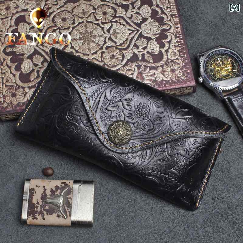 メガネ 収納バッグ メンズ レディースの 革 メガネ ケース 第一層 牛革 レトロ バッグ ポータブル サン..