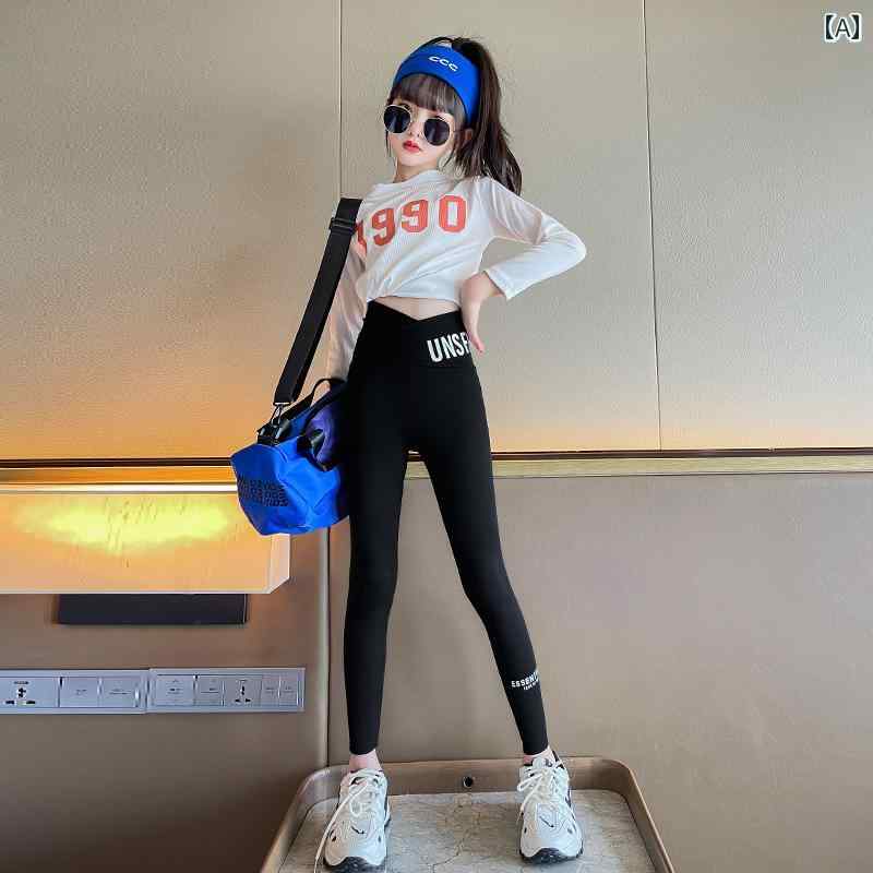 女の子用レギンス 春秋 女の子 レギンス 春 2024 子供用 春秋 シャーク パンツ中と 大の スリム ヨガ ..