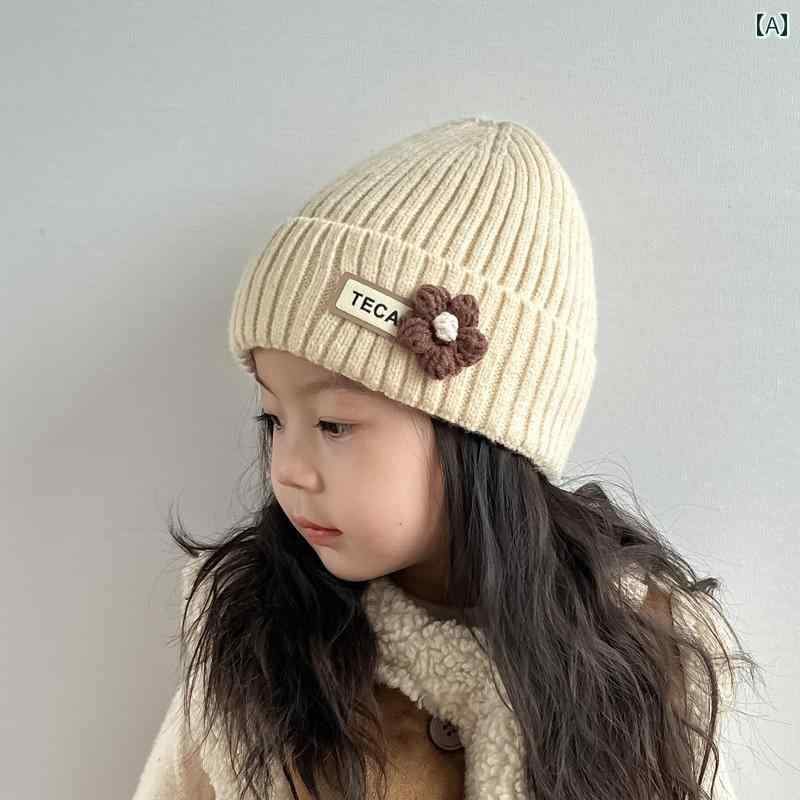 ベビー帽子 秋冬 子供用 帽子 秋冬 女の子 ニット 帽 韓国 シンプル 冬 ウール ベビー 赤ちゃん