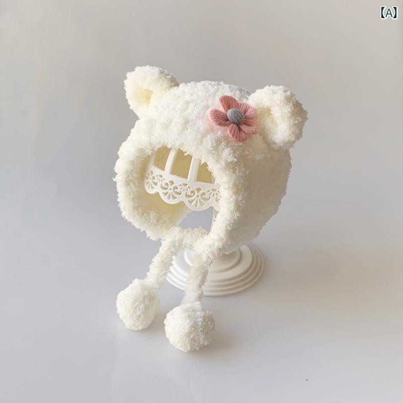 ベビー帽子 秋冬 2024 ベビー かわいい 帽子 冬 厚手 防寒 暖かい スカーフ 036ヶ月 リトル プリンセス..