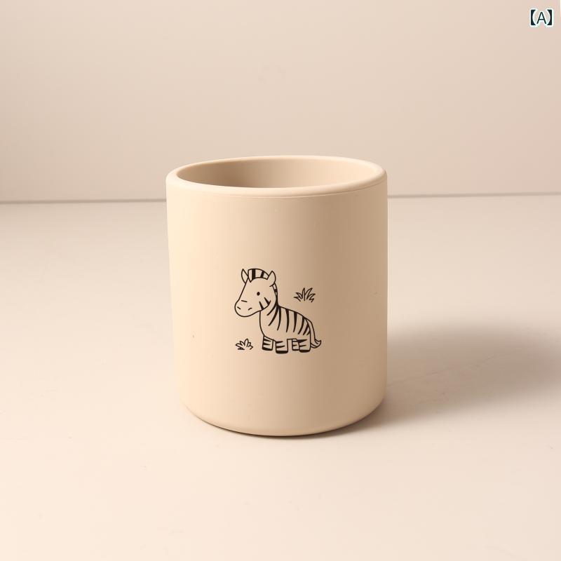 ベビー 幼児 子供用 シリコン製 200 ml ベビー用 かわいい ウォーターカップ 食品 グレード シリコン ..