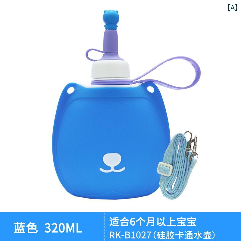 ベビー 幼児 子供用 シリコン製 Rikang シリコン製 ウォーターボトル 子供 赤ちゃん アウトドア ポータ..