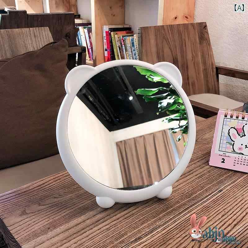 子供用 観察ミラー ベビー ミラー アクリル 落下 防止 かわいい クマ ウサギ 耳 化粧 鏡 家庭用 小さい..