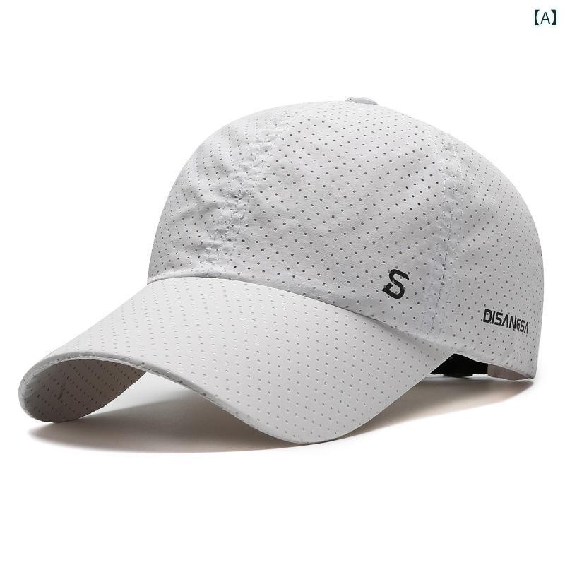 ランニング用サンハット 小さい ラベルの 速乾 帽子 メンズ 夏用 日焼け防止 通気性の ある 野球帽 アウトドア ランニング 登山 釣り ダックビル ハット