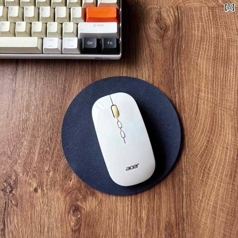 デスクパッド 小型 ラウンド型 無地 マウスパッド レザー キー ボード デスクパッド ノート パソコン ..