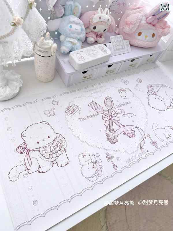 デスクパッド Sweet Dreams かわいい 猫の マウスパッド 寮 オフィス デスクパッド コンピューターパッ..