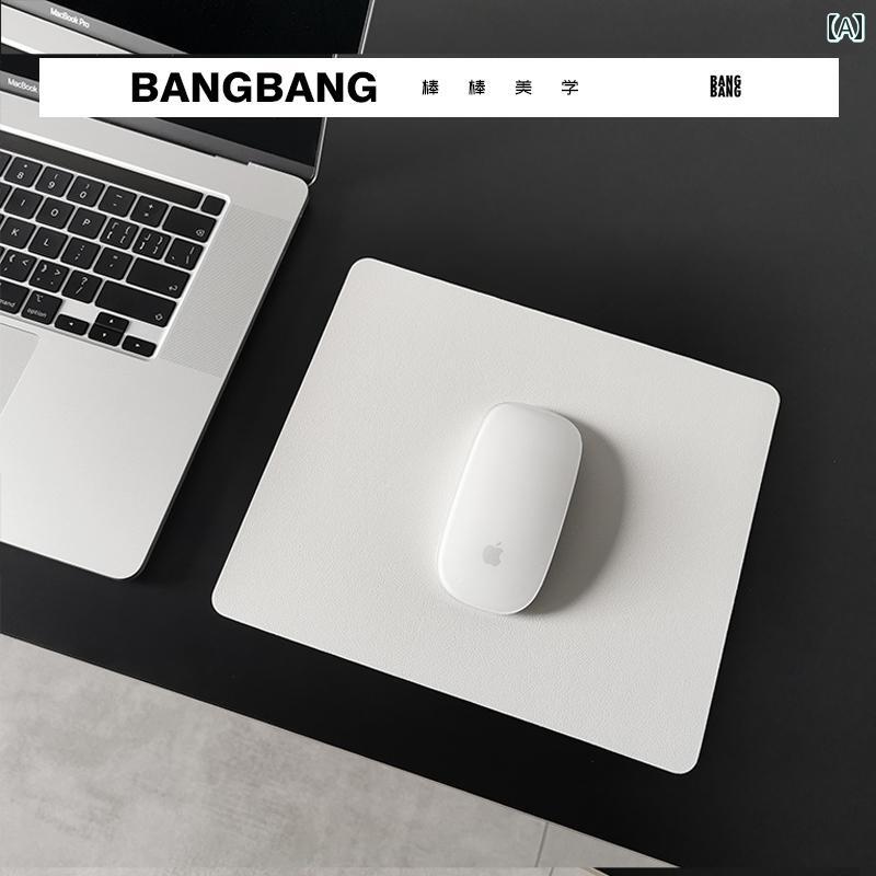 デスクパッド 無地の シンプル 高級 グレーの アップル ノート ブック ポータブル レザー 小型 マウス..