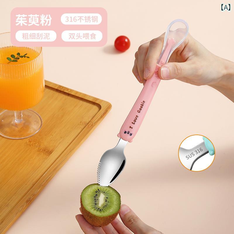 フードスプーン 赤ちゃん 新生児や 幼児が フルーツピューレ 食品を 食べる スクレーピング スプーン ..